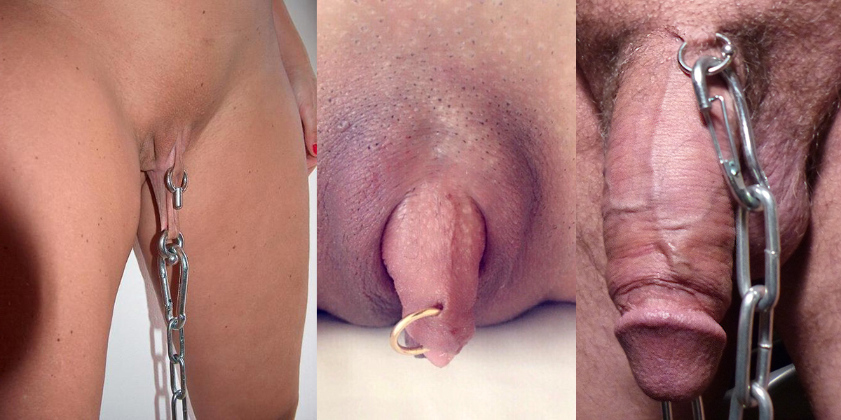 Pubic Piercings with chains